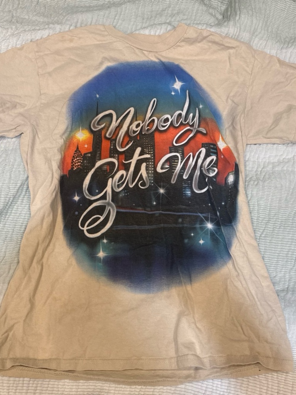 Nobody Gets Me Graphic Tee - Tan